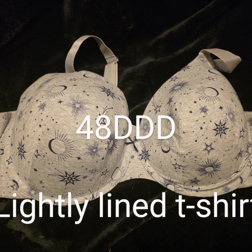 Cacique Celestial Print Lightly Lined Bra - Gray